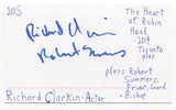 Richard Clarkin Signed 3x5 Index Card Autographed Canadian Actor The Five Senses