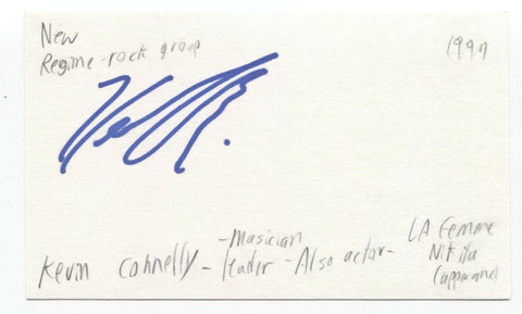 New Regime - Kevin Connelly Signed 3x5 Index Card Autographed Signature Band