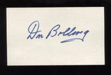 Don Bollweg Signed 3x5 Index Card Signature Autograph Baseball