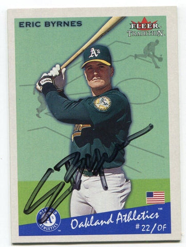 2002 Fleer Tradition Eric Byrnes Signed Card MLB Baseball Autograph AUTO #331