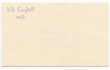 Bill Campbell Signed 3x5 Index Card Autographed MLB Baseball Boston Red Sox