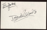 Donald Woods  Signed Index Card Autographed Signature Vintage AUTO