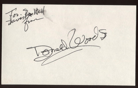 Donald Woods  Signed Index Card Autographed Signature Vintage AUTO