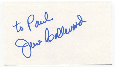 June Callwood Signed 3x5 Index Card Autographed Signature Author Broadcaster