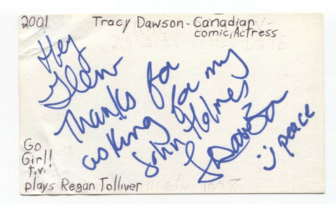 Tracy Dawson Signed 3x5 Index Card Autographed Signature Actress Comedian