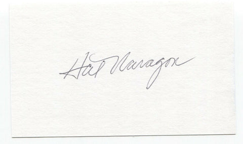 Hal Naragon Signed 3x5 Index Card Baseball Autographed Signature