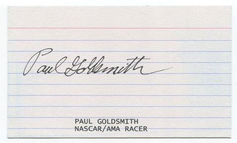 Paul Goldsmith Signed 3x5 Index Card Autographed Signature NASCAR Race Driving