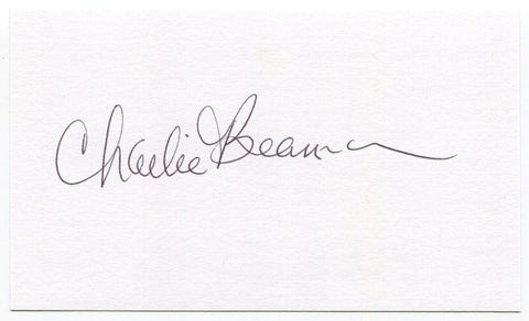 Charlie Beamon 3x5 Index Card Autographed Signature Baltimore Orioles Debut 1956