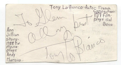 Tony Lo Bianco Signed 3x5 Index Card Autographed Signature French Connection