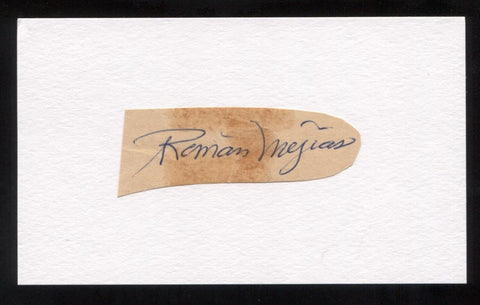 Roman Mejias Signed Cut Autographed Index Card Circa 1962 Baseball Signature