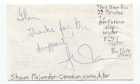 Shaun Majumder Signed 3x5 Index Card Autographed Signature Actor Comedian