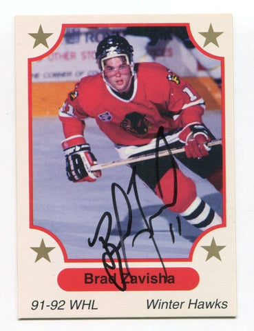 1991 7th Inning Sketch Brad Zavisha Signed Card Hockey Autograph AUTO #358