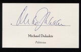 Michael Dukakis Signed 3x5 Index Card Signature Autographed Governor