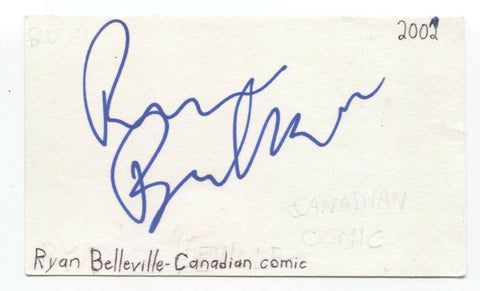 Ryan Belleville Signed 3x5 Index Card Autographed Signature Actor