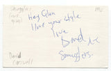 The Smugglers - David Carswell Signed 3x5 Index Card Autographed Signature