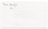 Thomas Joseph Alberghini Signed 3x5 Index Card Autograph Pittsburgh Steelers