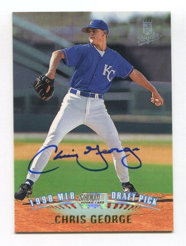 1998 Topps Draft Pick Chris George Signed Card Baseball MLB Autograph AUTO #337
