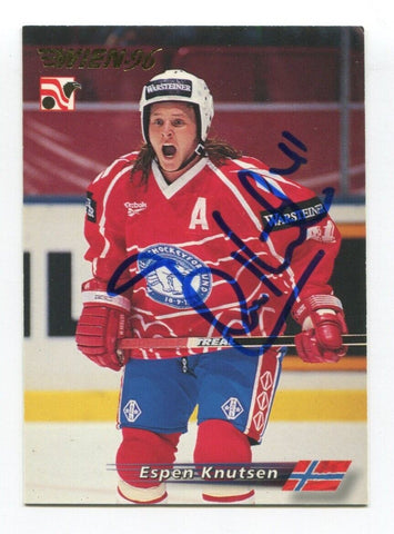 1996 Semic Wien Espen Knutsen Signed Card Hockey NHL Autograph AUTO #206 Norway