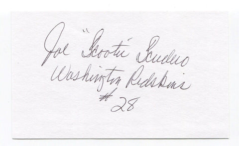 Joe Scudero Signed 3x5 Index Card Autographed NFL Football Washington Redskins