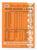 1988 Topps Russ Nixon Signed Card Baseball Autograph MLB AUTO #76T Manager