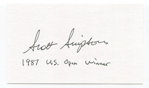 Scott Simpson Signed 3x5 Index Card Autographed PGA Golf Golfer 1987 US Open