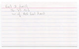 Earl Averill Jr. Signed 3x5 Index Card Autographed Signature Cleveland Indians