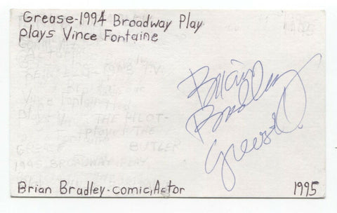 Brian Bradley Signed 3x5 Index Card Autographed Comedian Comic Actor
