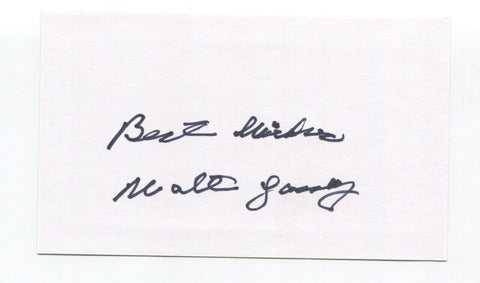 Walt Yowarsky Signed 3x5 Index Card Autographed Football NFL Washington Redskins