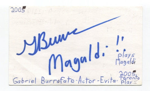 Gabriel Burrafato Signed 3x5 Index Card Autographed Actor T and T Due South
