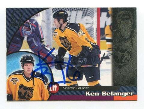 1999 Pacific Omega Ken Belanger Signed Card Hockey NHL Autograph AUTO #11 Bruins