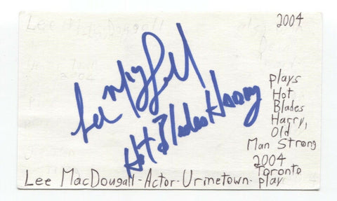 Lee MacDougall Signed 3x5 Index Card Autographed Actor Writer Director