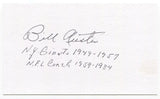 Bill Austin Signed 3x5 Index Card Autographed Signature New York Giants NFL