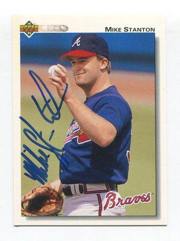 1992 Upper Deck Mike Stanton Signed Card Baseball MLB Autographed AUTO #653