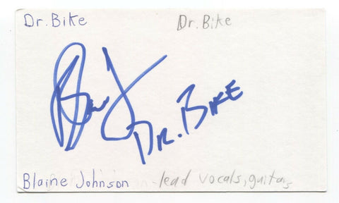 Dr. Bike - Blaine Johnson Signed 3x5 Index Card Autographed Signature