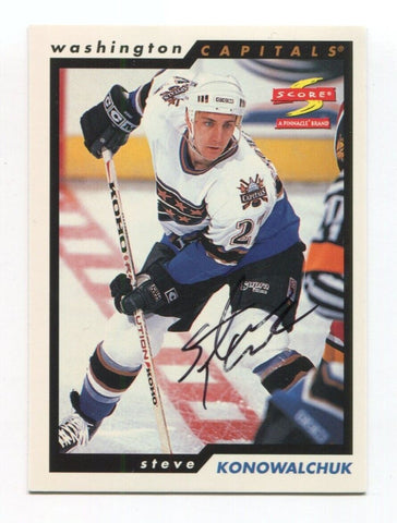 1996 Score Steve Konowalchuk Signed Card Hockey NHL Autograph AUTO #135