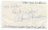 C. David Johnson Signed 3x5 Index Card Autographed Signature Actor Street Legal