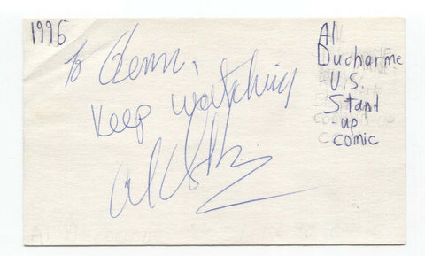 Al Ducharme Signed 3x5 Index Card Autographed Signature Comedian Comic Actor