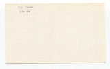 Jim Turner Signed 3x5 Index Card Baseball Autographed Signature 