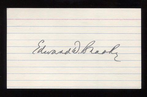 Edward Brooke Signed 3x5 Index Card Autographed Signature AUTO  