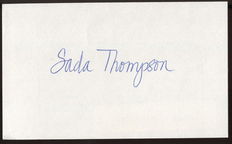 Sada Thompson Signed Index Card Signature Vintage Autographed AUTO 