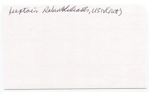 Robert Coats Signed 3x5 Index Card Autographed WWII Flying Ace Pilot