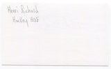 Henri Richard Signed 3x5 Index Card Autographed NHL Hockey Hall of Fame HOF