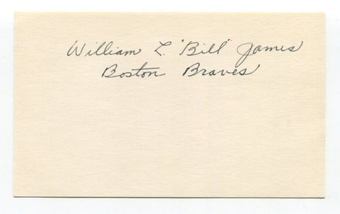 William "Bill" James Signed Index Card Autographed Baseball  World Series