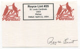 Royce Lint Signed 3x5 Index Card Autographed MLB Baseball St Louis Cardinals