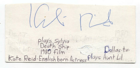 Kate Reid Signed 3x5 Index Card Autographed Signature Actress