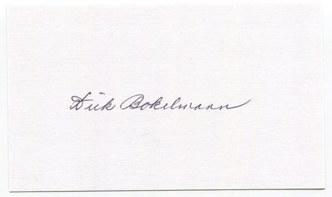 Richard "Dick" Bokelmann Signed 3x5 Index Card Autographed St. Louis Cardinals