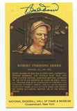 Bob Doerr Signed Gold HOF Plaque Baseball Hall of Fame Autographed Postcard