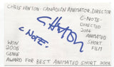 Chris Hinton Signed 3x5 Index Card Autograph Signature Animator Director
