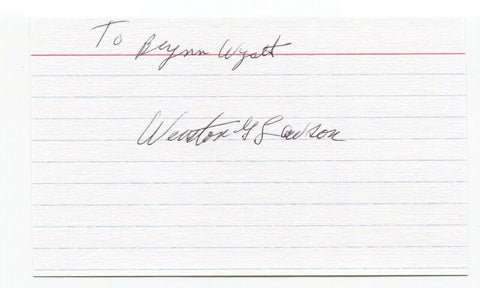 Winston Lawson Signed 3x5 Index Card Autograph JFK Assassination Secret Service