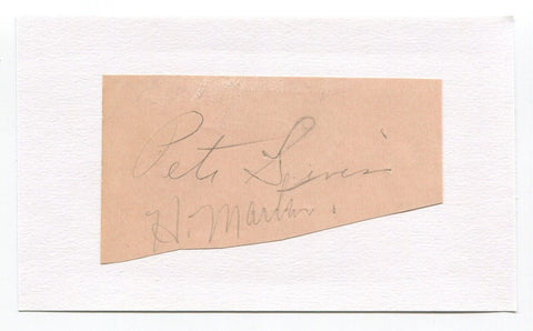 Pete Sivess and Hersh Martin Duel Signed Cut Index Card Autographed Baseball MLB